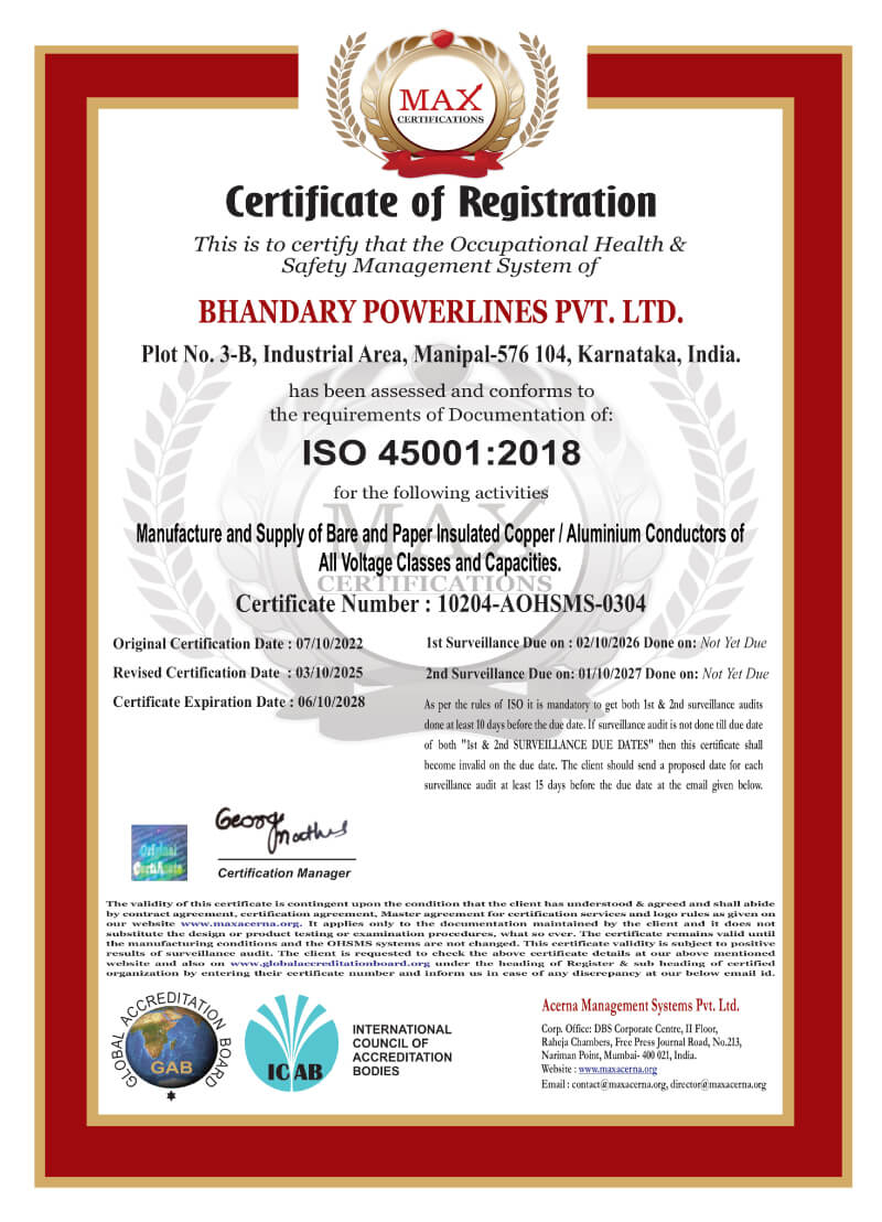 ISO 45001:2018 Certificate