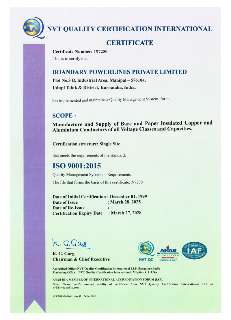 ISO 9001:2015 Certificate